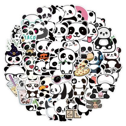 50pcs Graffiti Stickers Waterproof MultiColor Animal Design for Laptop Skate, Compatible with Panda V1237-ZY-506-0423