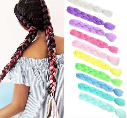 Pastel Blue Six Giant Braids, Gradient Reggae Braids V1237-ZY-506-0425