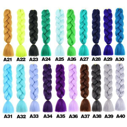 Gradient reggae braids, 6 giant braids in black color V1237-ZY-506-0431