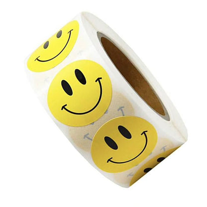 500pcs Emoji Stickers, Yellow Smiley Face V1237-ZY-506-0448