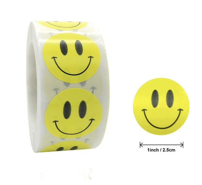 500pcs Emoji Stickers, Yellow Smiley Face V1237-ZY-506-0448