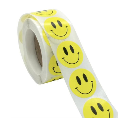 500pcs Emoji Stickers, Yellow Smiley Face V1237-ZY-506-0448