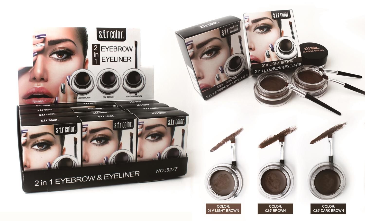 Eyebrow Pomade and Eyeliner 2in1 in Brown V1237-ZY-506-0464