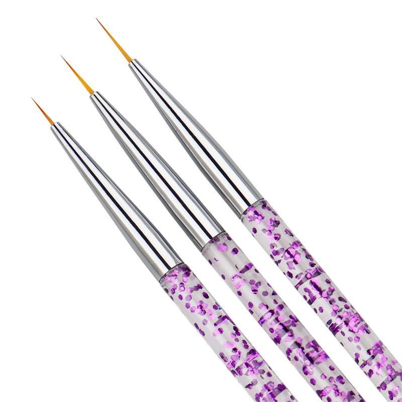 3pcs Nail Art Brushes, Pink V1237-ZY-506-0466