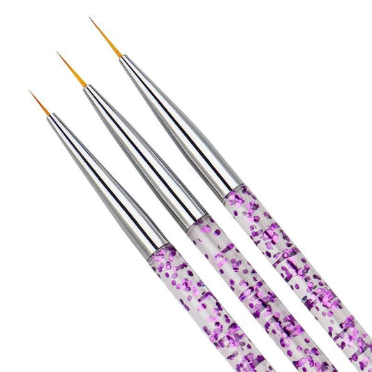 3pcs Nail Art Brushes, Pink V1237-ZY-506-0466
