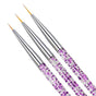 3pcs Nail Art Brushes, Pink V1237-ZY-506-0466