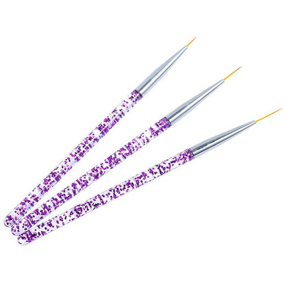 3pcs Nail Art Brushes, Pink V1237-ZY-506-0466