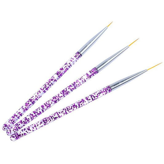 3pcs Nail Art Brushes, Pink V1237-ZY-506-0466