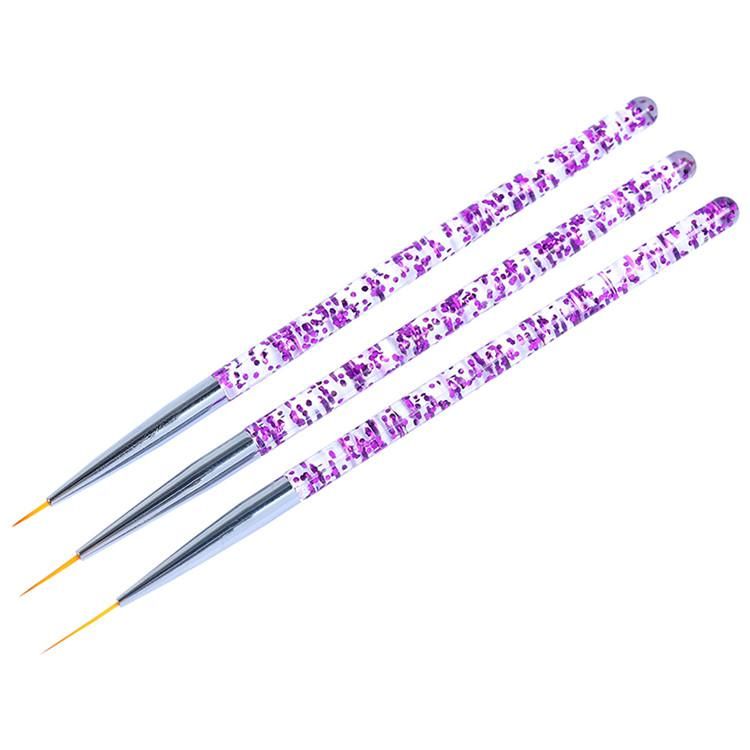 3pcs Nail Art Brushes, Pink V1237-ZY-506-0466
