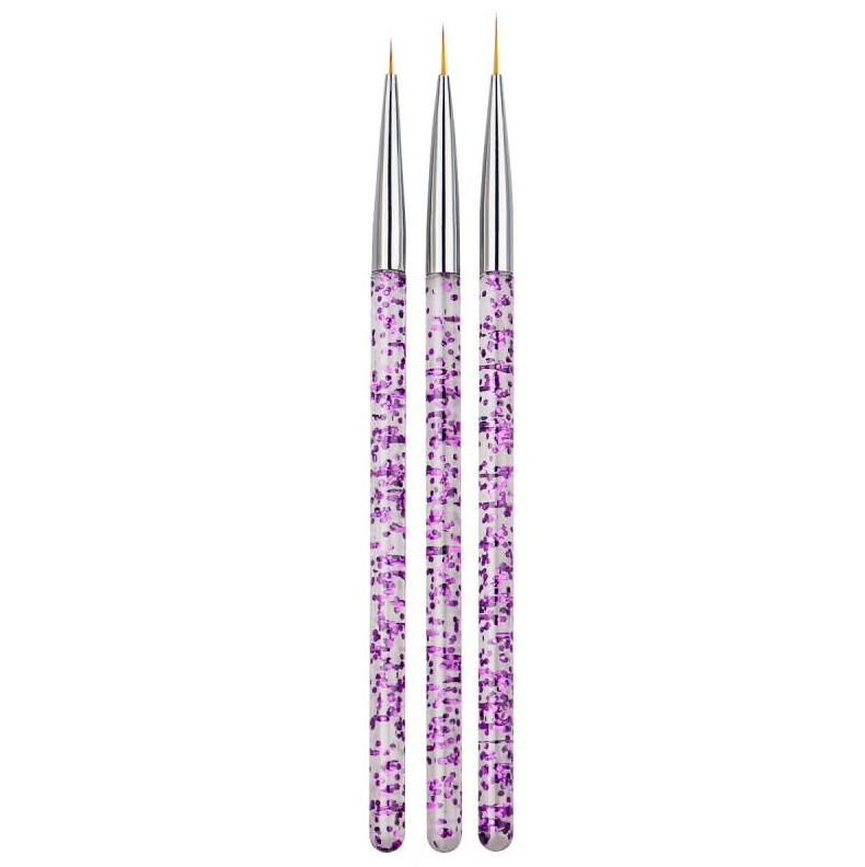 3pcs Nail Art Brushes, Pink V1237-ZY-506-0466