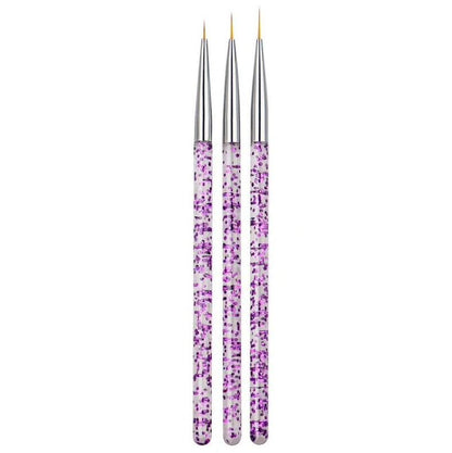 3pcs Nail Art Brushes, Pink V1237-ZY-506-0466
