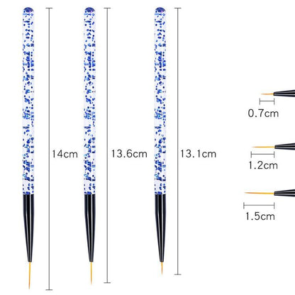 3pcs Nail Art Brushes, Pink V1237-ZY-506-0466