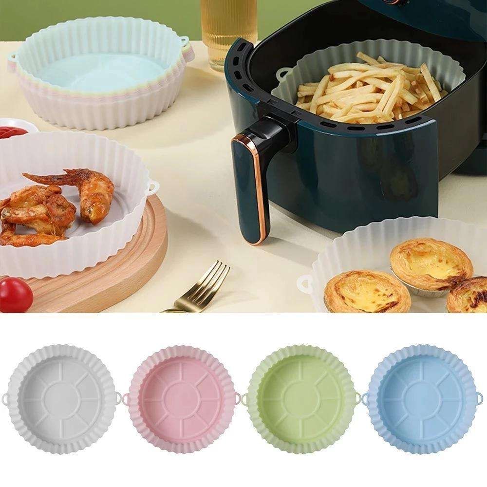 2-Pack Pink Silicone Air Fryer Pot & Baking Tray, Compatible with Most Air Fryers V1237-ZY-506-0471
