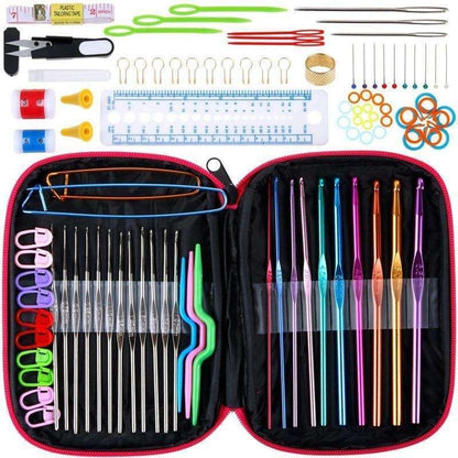 Crochet hooks knitting kit with markers and tape measure, multicolor V1237-ZY-506-0473