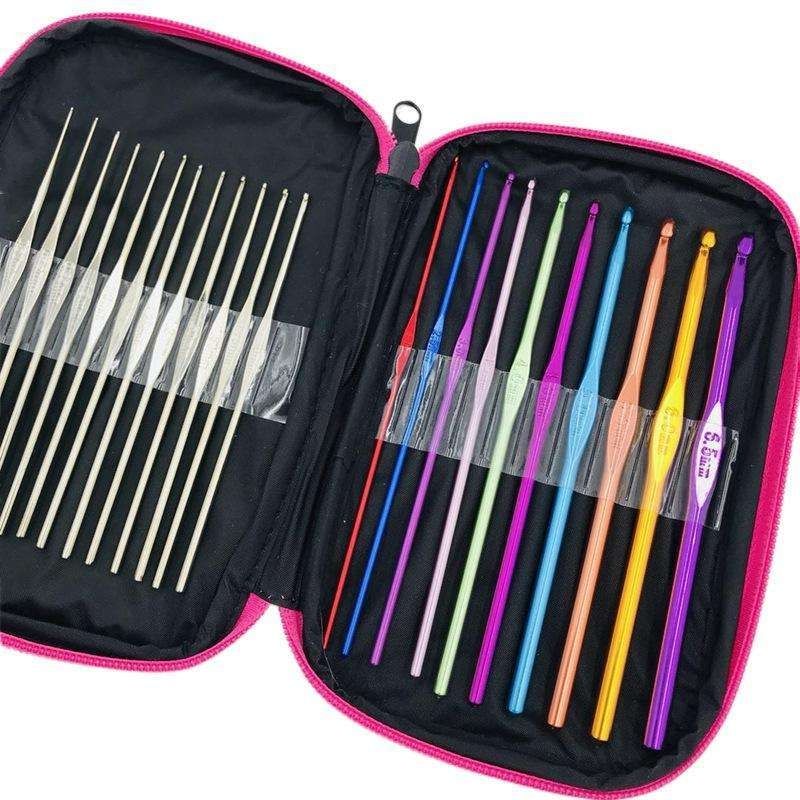 Crochet hooks knitting kit with markers and tape measure, multicolor V1237-ZY-506-0473