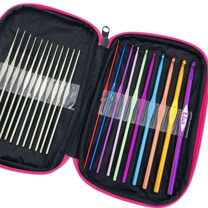 Crochet hooks knitting kit with markers and tape measure, multicolor V1237-ZY-506-0473