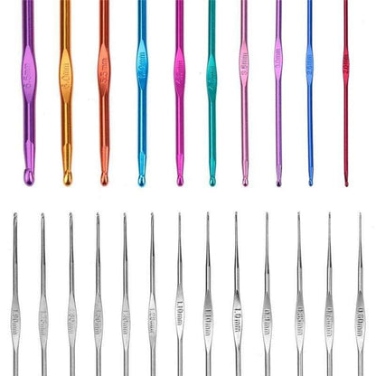 Crochet hooks knitting kit with markers and tape measure, multicolor V1237-ZY-506-0473