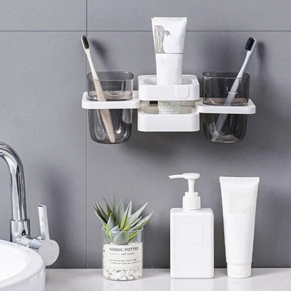 White Multifunctional Toothbrush Holder and Organizer V1237-ZY-506-0479