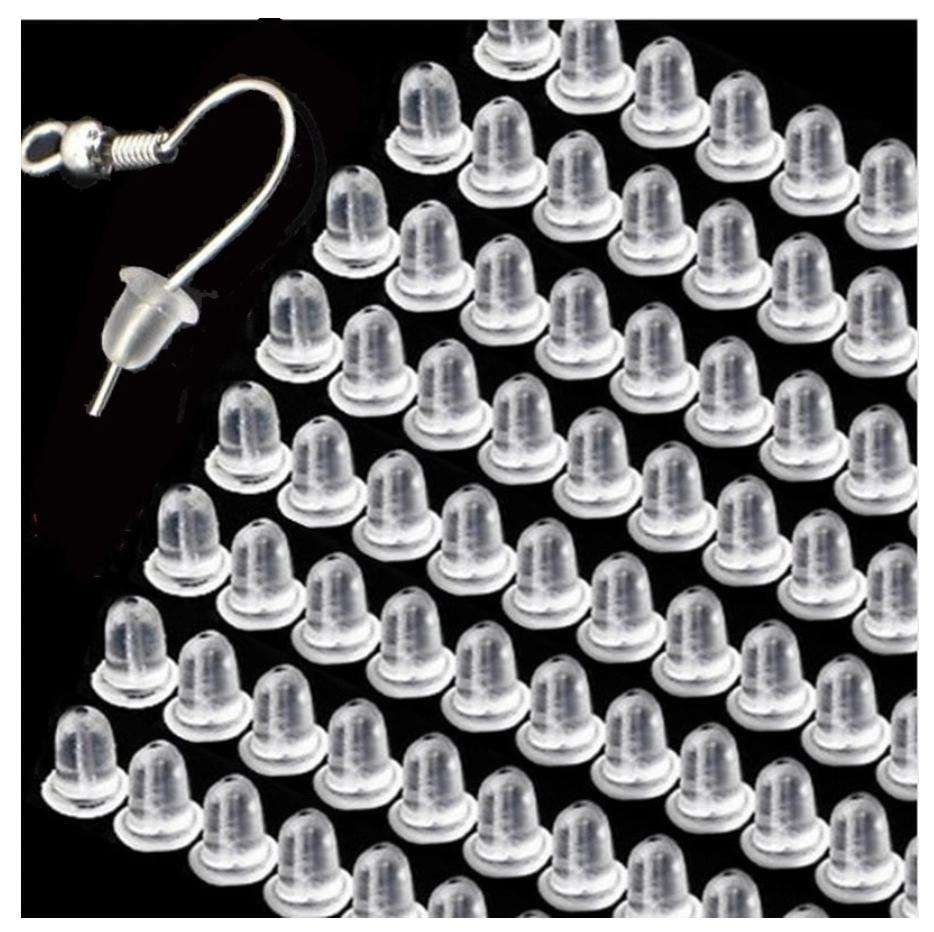 50pcs Earring Backs, Nickel-Free Latex Transparent V1237-ZY-506-0490