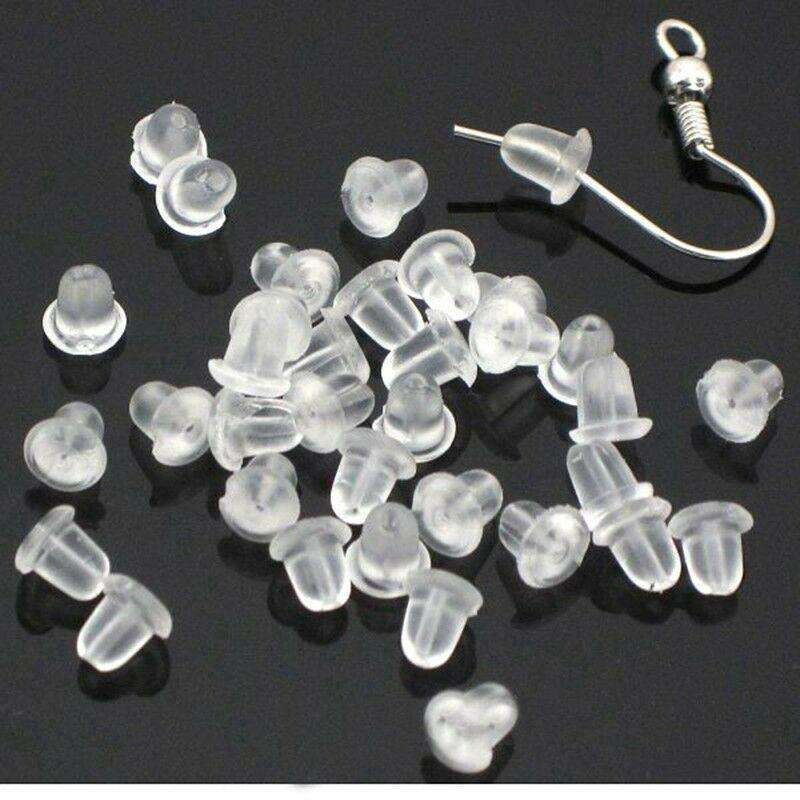 50pcs Earring Backs, Nickel-Free Latex Transparent V1237-ZY-506-0490