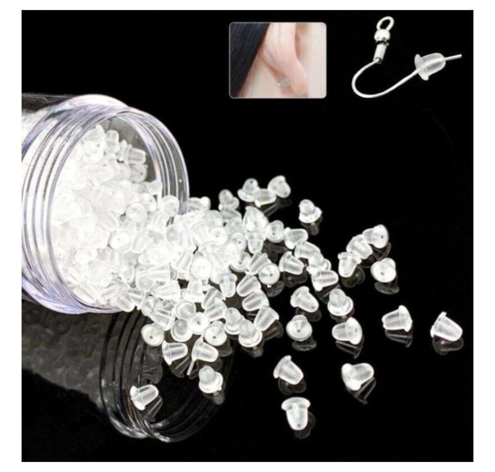 50pcs Earring Backs, Nickel-Free Latex Transparent V1237-ZY-506-0490