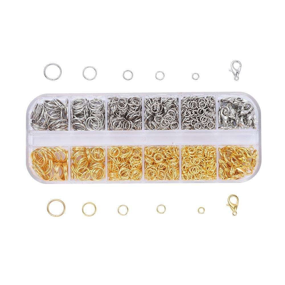Jewelry Making Kit with Pliers, Wire and Rings - DIY Silver Gold Craft Supplies V1237-ZY-506-0499