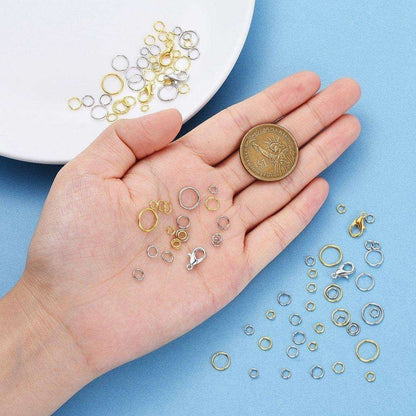 Jewelry Making Kit with Pliers, Wire and Rings - DIY Silver Gold Craft Supplies V1237-ZY-506-0499