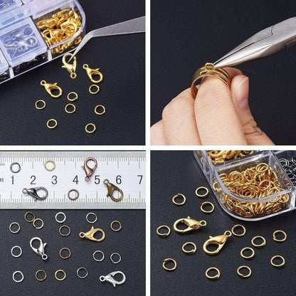 Jewelry Making Kit with Pliers, Wire and Rings - DIY Silver Gold Craft Supplies V1237-ZY-506-0499