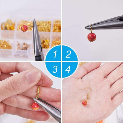 Jewelry Making Kit with Pliers, Wire and Rings - DIY Silver Gold Craft Supplies V1237-ZY-506-0499
