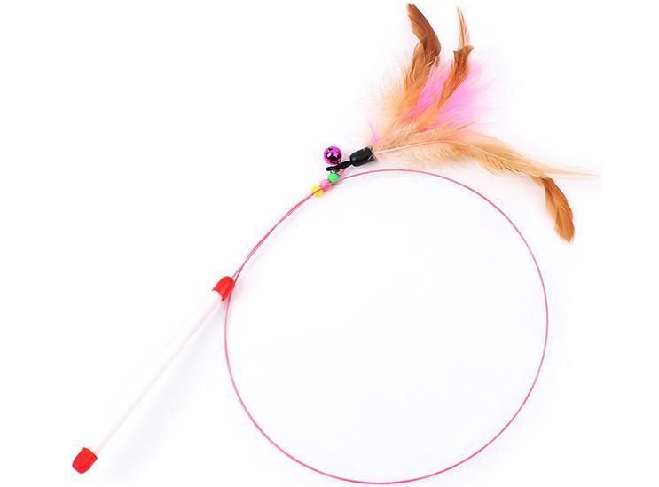 Cat toy with feathers, multicolor V1237-ZY-506-0503