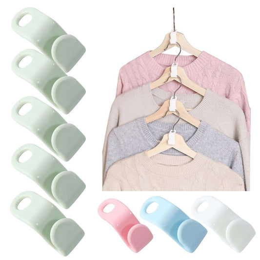 50 MultiColor Clothes Hangers with Connecting Hook, 50-Pack V1237-ZY-506-0507