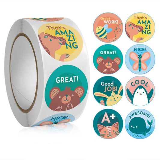 500pcs Animal Cartoon Stickers, MultiColor V1237-ZY-506-0510