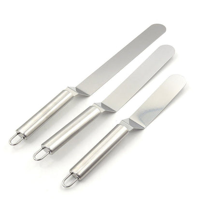 3 Pcs Silver Palette Knife Spatula for Cake Decorations V1237-ZY-506-0522