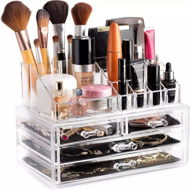 Acrylic Makeup Organizer 4 Drawers Transparent Makeup Stand V1237-ZY-506-0524