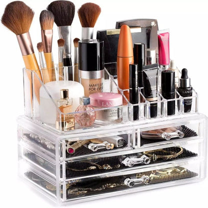 Acrylic Makeup Organizer 4 Drawers Transparent Makeup Stand V1237-ZY-506-0524