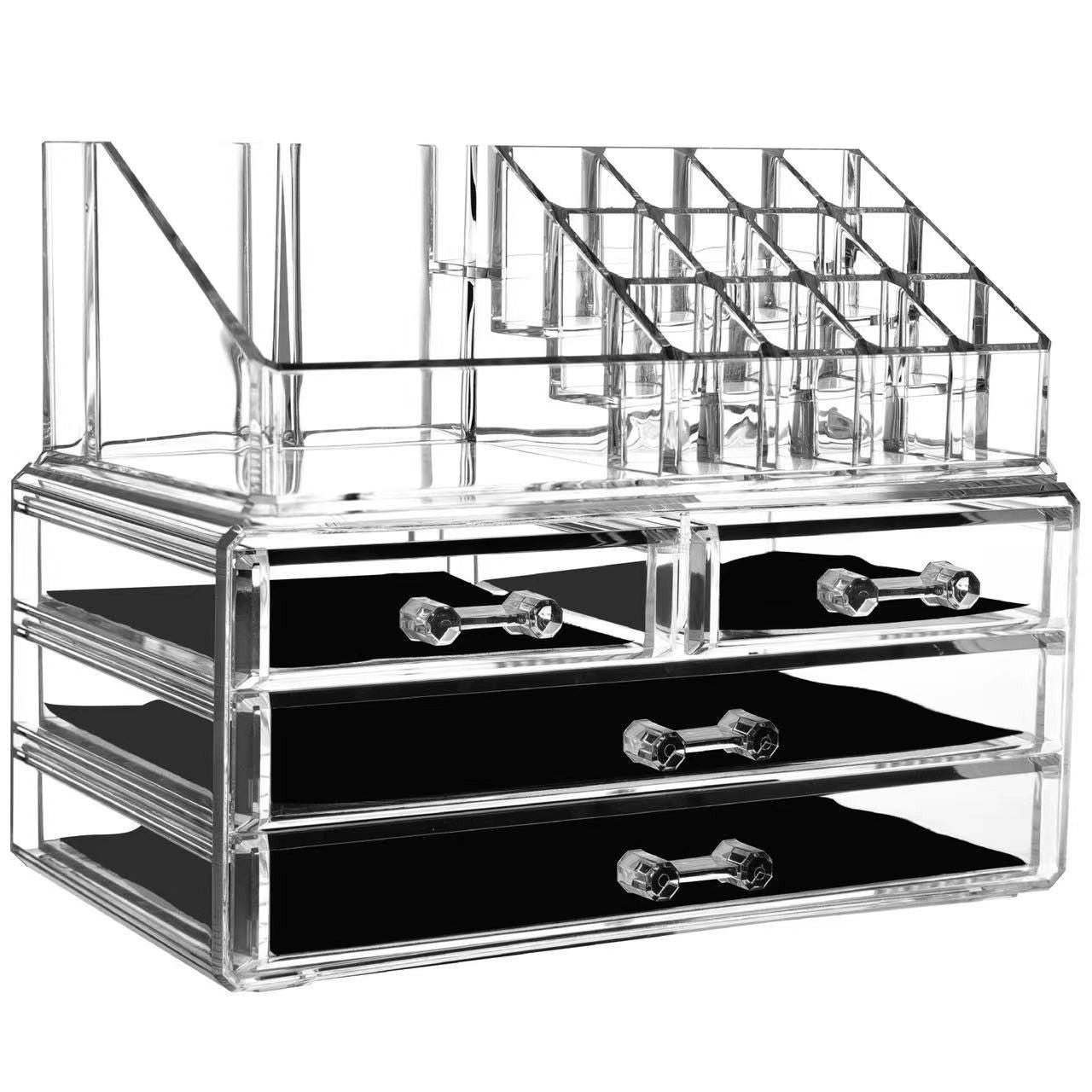 Acrylic Makeup Organizer 4 Drawers Transparent Makeup Stand V1237-ZY-506-0524