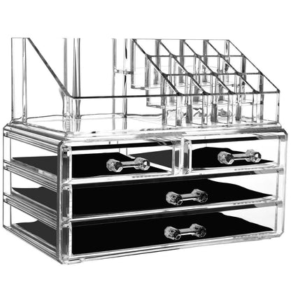 Acrylic Makeup Organizer 4 Drawers Transparent Makeup Stand V1237-ZY-506-0524