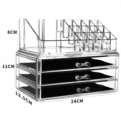 Acrylic Makeup Organizer 4 Drawers Transparent Makeup Stand V1237-ZY-506-0524