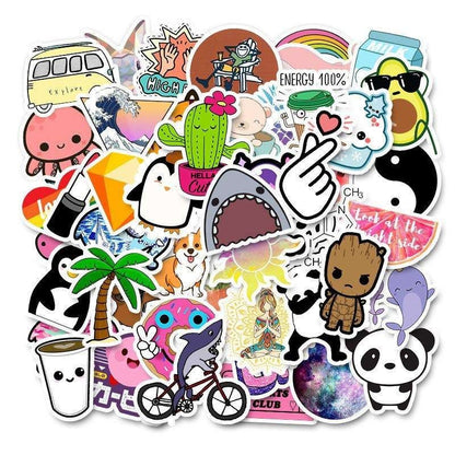 50pcs Animal Cartoon Stickers, MultiColor Decals for Kids and DIY Crafts V1237-ZY-506-0526