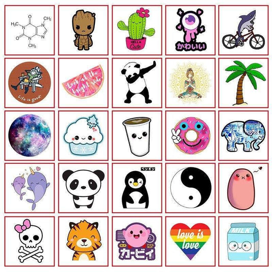 50pcs Animal Cartoon Stickers, MultiColor Decals for Kids and DIY Crafts V1237-ZY-506-0526