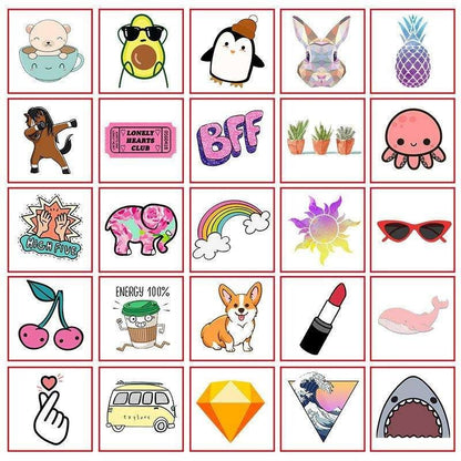 50pcs Animal Cartoon Stickers, MultiColor Decals for Kids and DIY Crafts V1237-ZY-506-0526