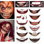 12pcs Halloween Wound Tattoo Mouth Tattoos, MultiColor V1237-ZY-506-0527