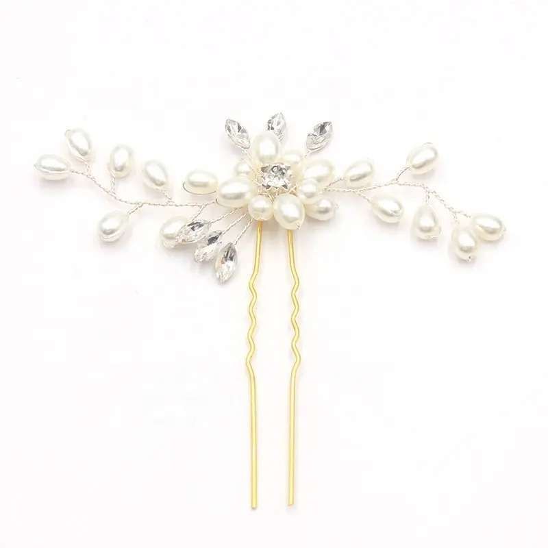 White Pearl Flower Wedding Hairpin V1237-ZY-506-0530