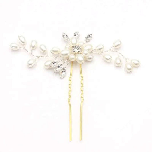White Pearl Flower Wedding Hairpin V1237-ZY-506-0530