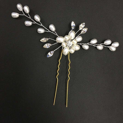 White Pearl Flower Wedding Hairpin V1237-ZY-506-0530