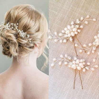 White Pearl Flower Wedding Hairpin V1237-ZY-506-0530