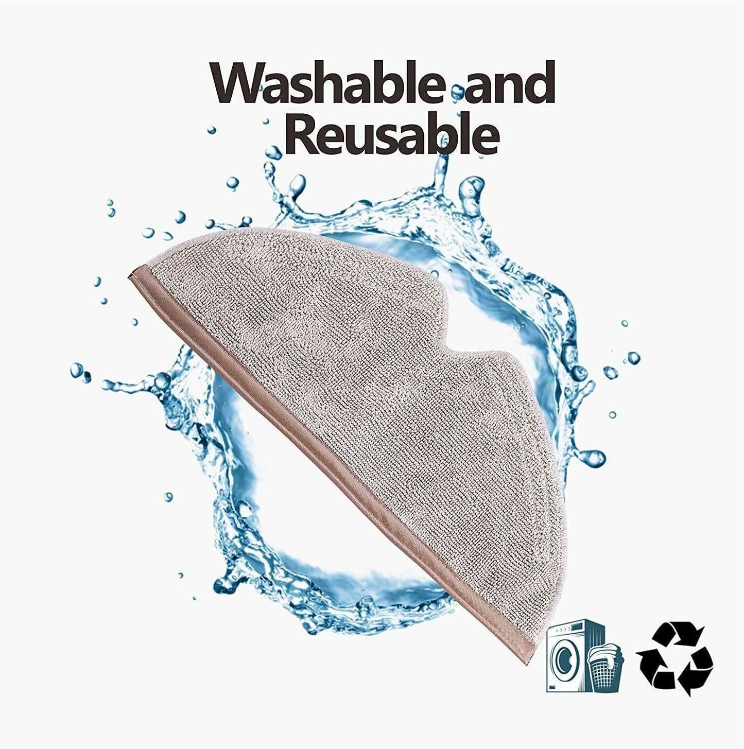 5pcs Reusable Mop Cloths for Xiaomi Roborock, Beige V1237-ZY-506-0532