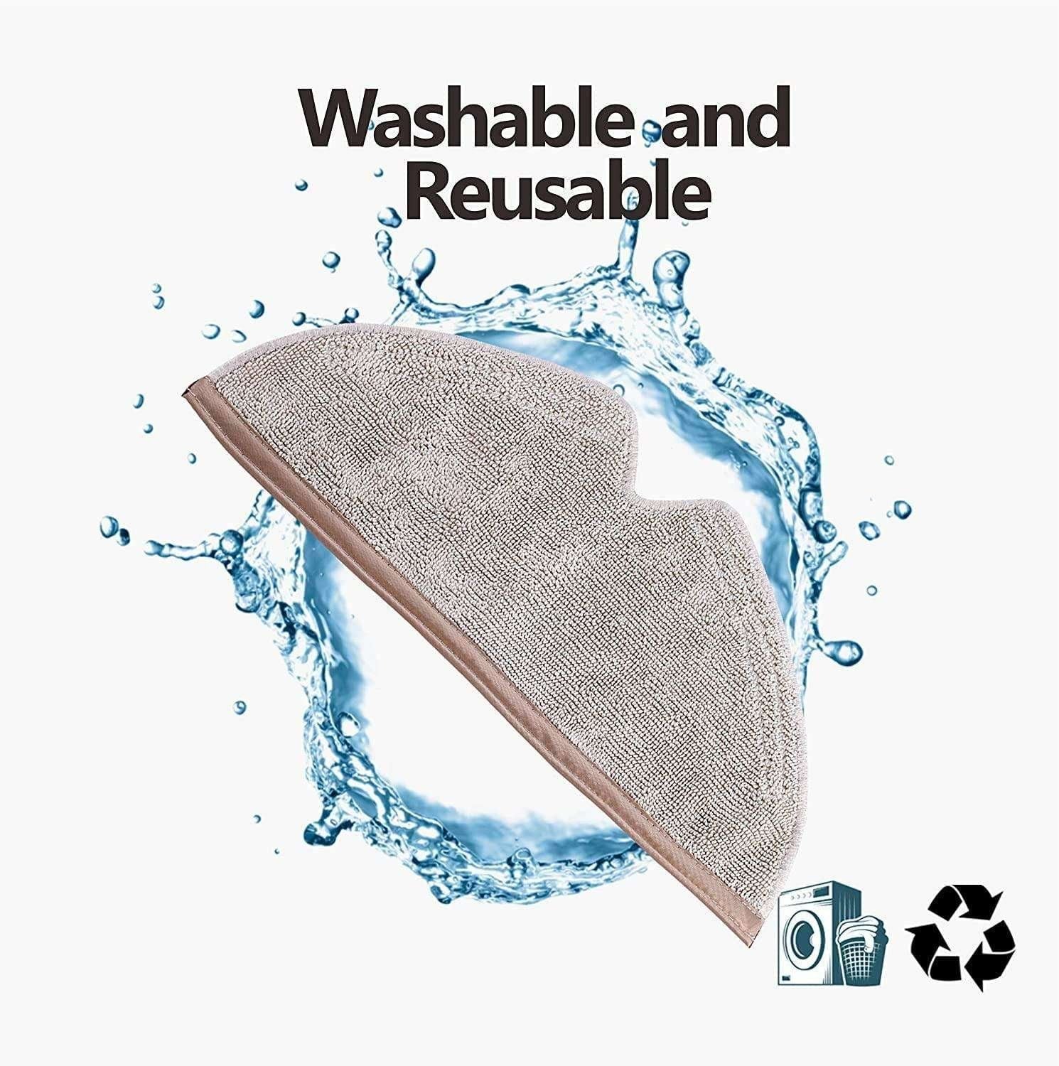 5pcs Reusable Mop Cloths for Xiaomi Roborock, Beige V1237-ZY-506-0532