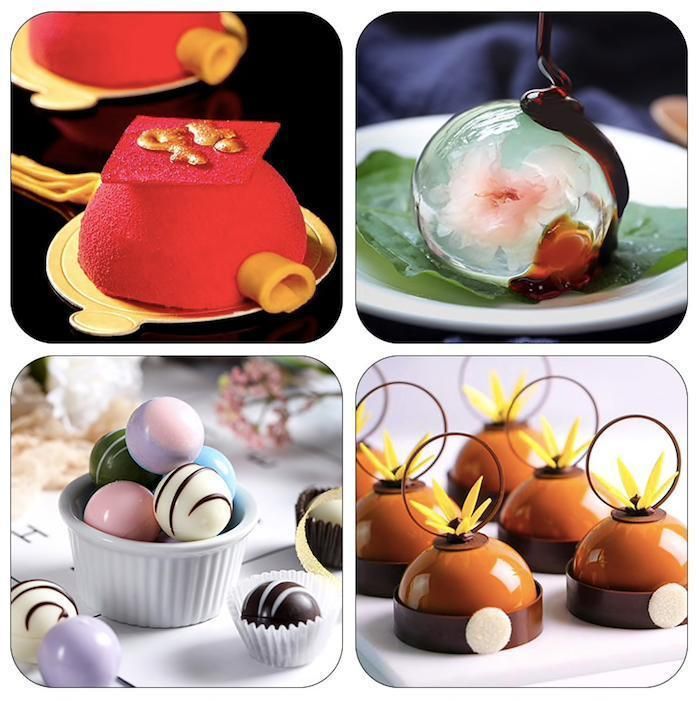 6-Piece Silicone Hemisphere Mold for Ice Chocolate Jelly, Brown V1237-ZY-506-0537