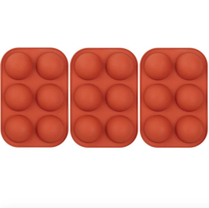 6-Piece Silicone Hemisphere Mold for Ice Chocolate Jelly, Brown V1237-ZY-506-0537